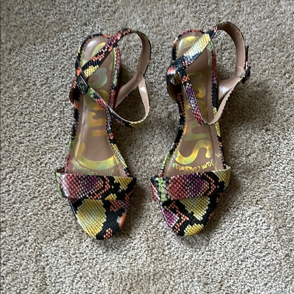 Sam Edelman Circus Snake print multicolor Sandals with Ankle Straps
